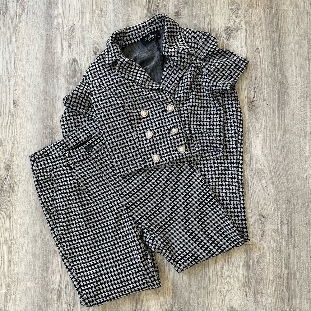 Cider two piece set- houndstooth print